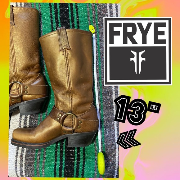FRYE ☀️ Cognac Harness 12R Boots - Picture 15 of 16